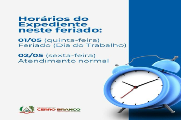 HORÁRIOS DE EXPEDIENTE