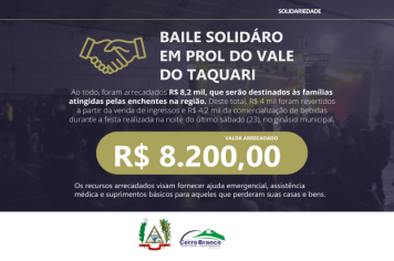 Baile Solidário arrecada R$ 8,2 mil para vítimas das enchentes no Vale do Taquari