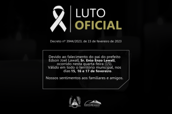 Prefeitura de Cerro Branco decreta luto oficial nesta quarta-feira (15)