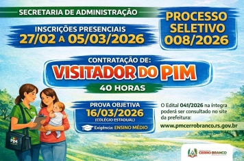 PROCESSO SELETIVO: Visitador do Pim