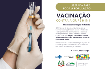 Ministério da Saúde amplia vacinação contra a gripe para toda a população a partir dos 6 meses