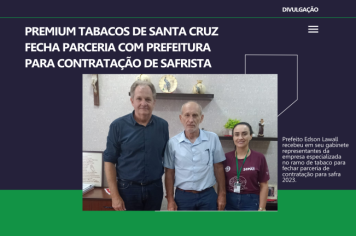 Premium Tabacos fecha parceria com Prefeitura para contratação temporária de safrista