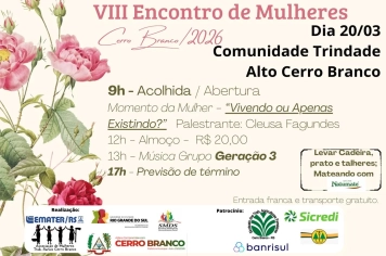 VIII Encontro de Mulheres - Cerro Branco 2026
