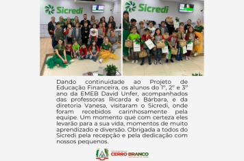 PROJETO EDUCAÇÃO FINANCEIRA: EMEB DAVID UNFER