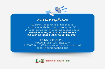 PLANO MUNICIPAL DE CULTURA