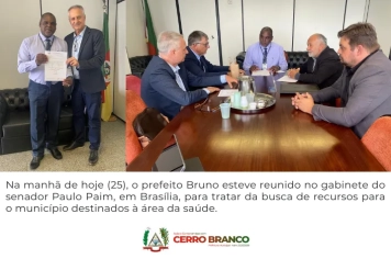 Em Brasília, prefeito Bruno articula recursos para a área da saúde