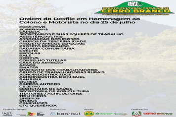 ORDEM DO DESFILE