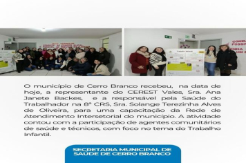 CAPACITAÇÃO DA REDE DE ATENDIMENTO  INTERSETORIAL DO MUNICÍPIO