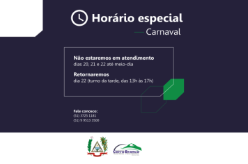 Horário especial de Carnaval