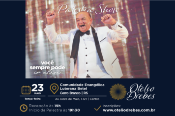 Otélio Drebes, fundador das Lojas Lebes, virá a Cerro Branco na próxima terça-feira (23)