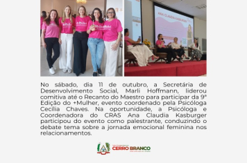 COMITIVA DE CERRO BRANCO PARTICIPA DA 9ª EDIÇÃO DO +MULHER