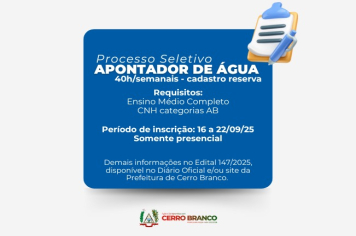 PROCESSO SELETIVO APONTADOR DE ÁGUA