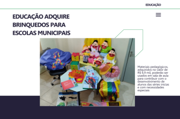 Secretaria da Educação adquire brinquedos para escolas municipais