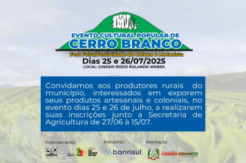 CONVITE AOS PRODUTORES RURAIS DO MUNICÍPIO