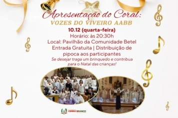 PROGRAMAÇÃO DE NATAL: Apresentação do Coral 