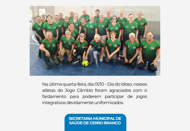 EQUIPE DO CÂMBIO RECEBE FARDAMENTO 