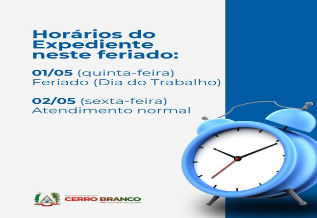HORÁRIOS DE EXPEDIENTE