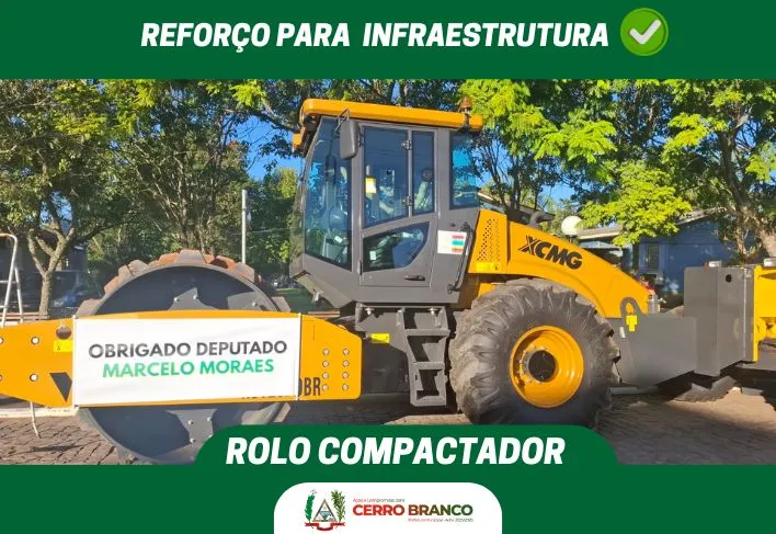 Cerro Branco oficializa chegada de novo equipamento para o setor de obras