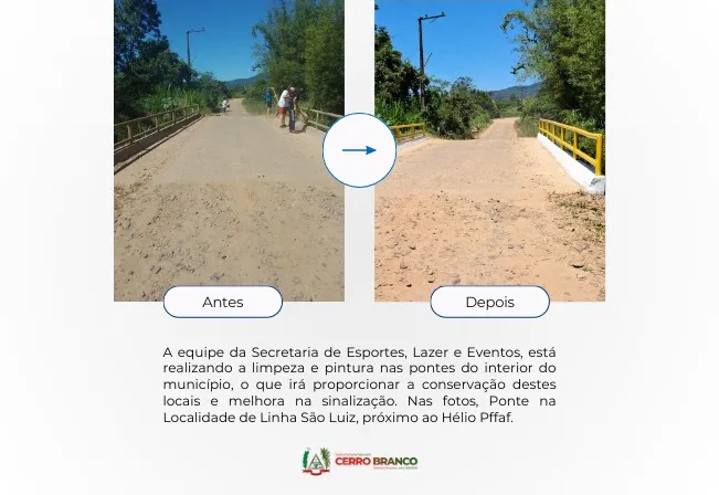 PONTES DO MUNICÍPIO RECEBEM MANUTENÇÃO E PINTURA