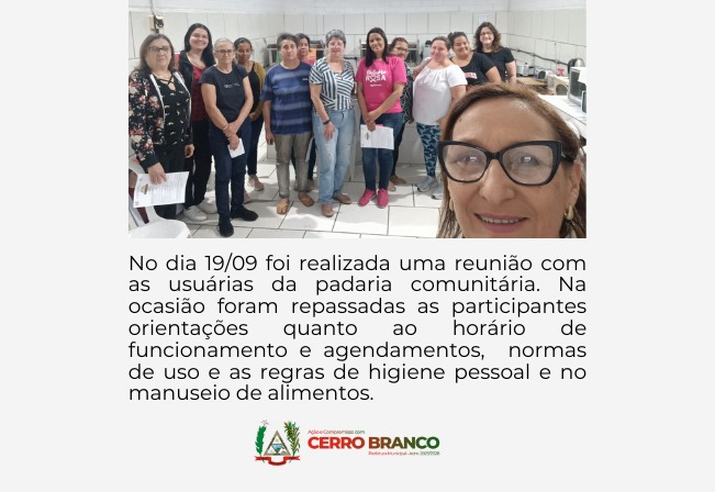 REUNIÃO COM USUÁRIAS DA PADARIA COMUNITÁRIA