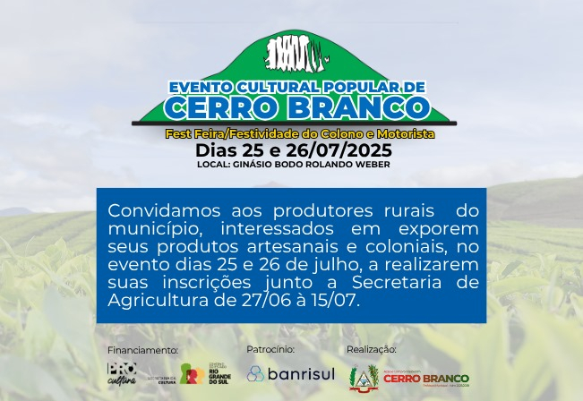 CONVITE AOS PRODUTORES RURAIS DO MUNICÍPIO